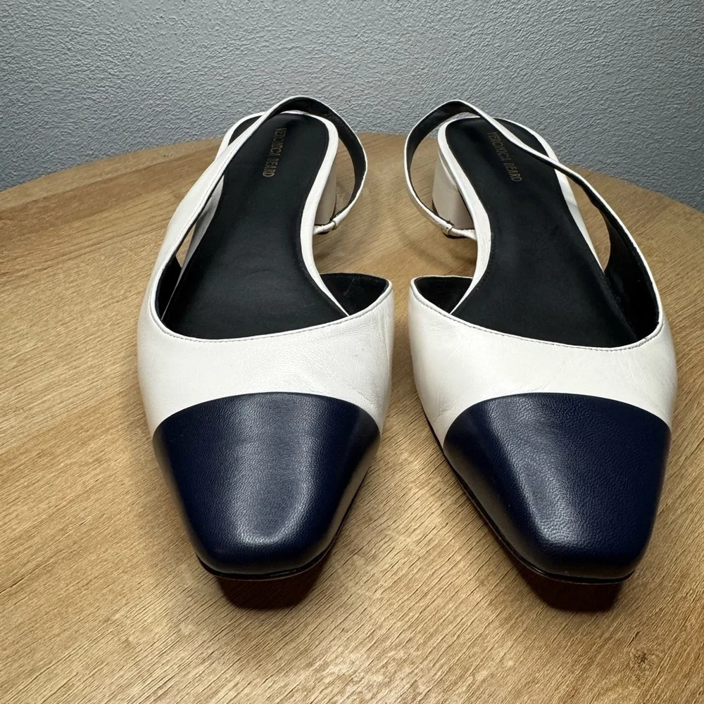 Veronica Beard Cecile Leather Cap-toe Slingback - Picture 3 of 11